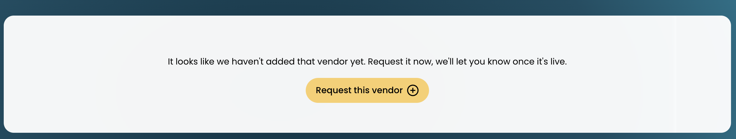 request new vendor